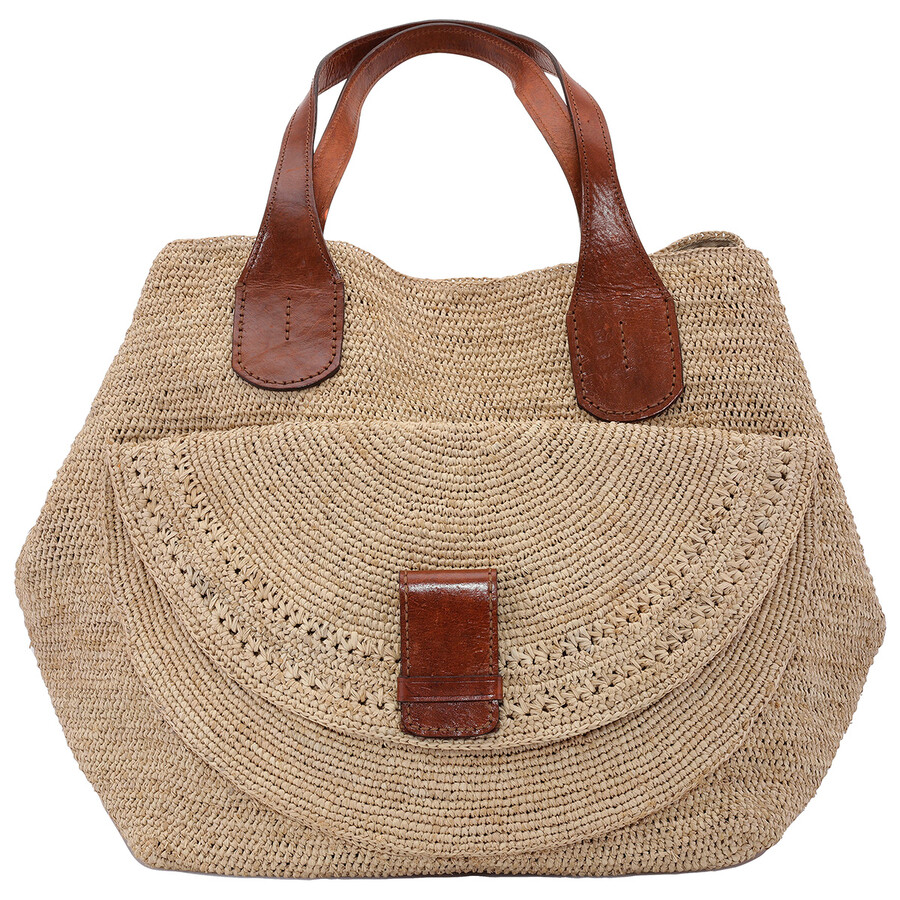 Ibeliv Ladies Beige Laza Ii Raffia Tote Bag In Beige