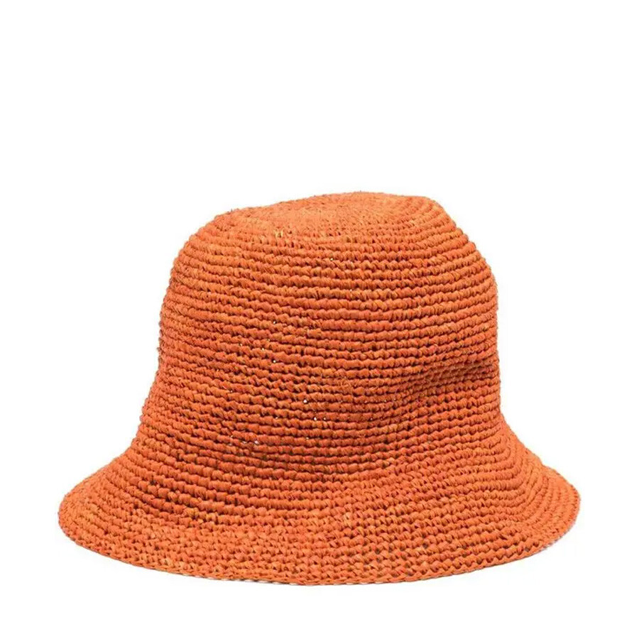 Ibeliv Womens Andao Tea Raffia Cloche Hat In Orange