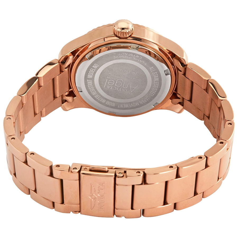 Invicta Angel Crystal Rose Gold Dial Ladies Watch 27443 - Angel ...