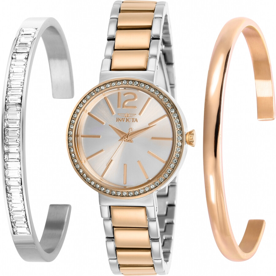 Invicta Angel Quartz Crystal Ladies Watch and Bangle Set 29276 886678347698 Watches, Angel