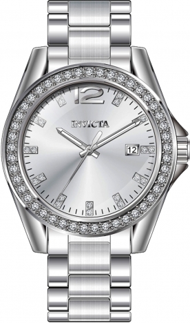 時計 automatic Invicta Angel Quartz Crystal Silver Dial Ladies Watch 49846