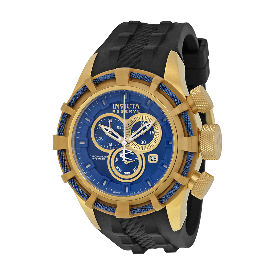 Invicta Bolt Chronograph Blue Dial Black Silicone Men s Watch 15785 