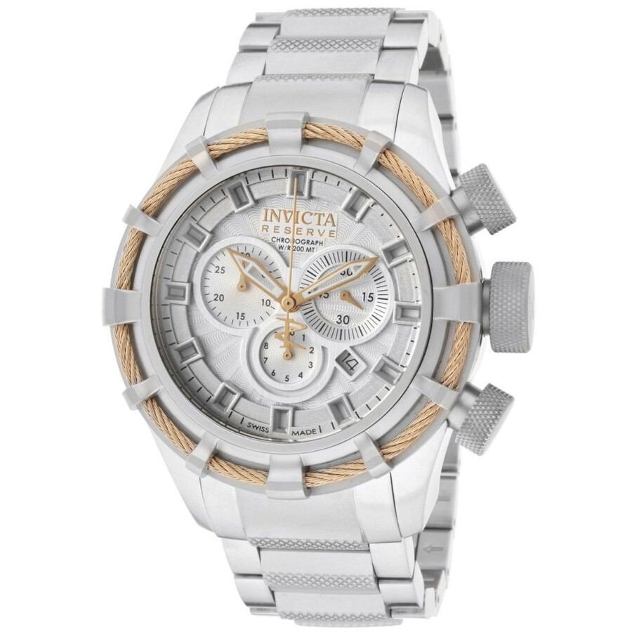 bolt reserve chronograph silver dial mens watch