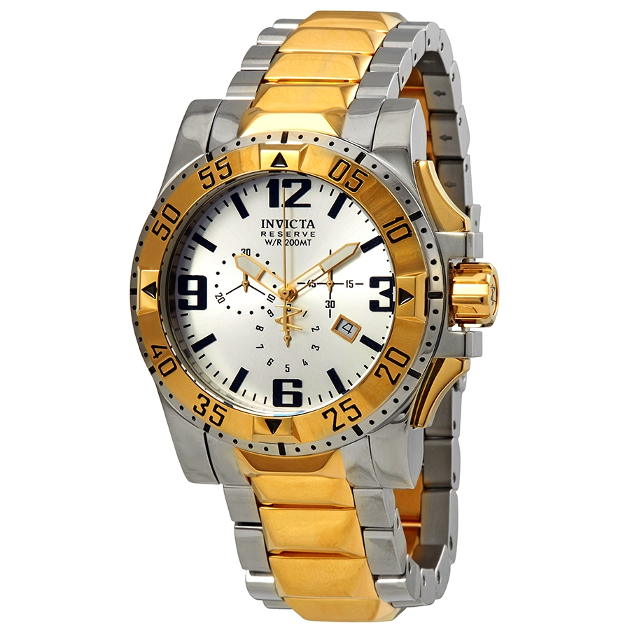 Invicta Excursion Chronograph Silver Dial Two-tone Men's Watch 80384 ...