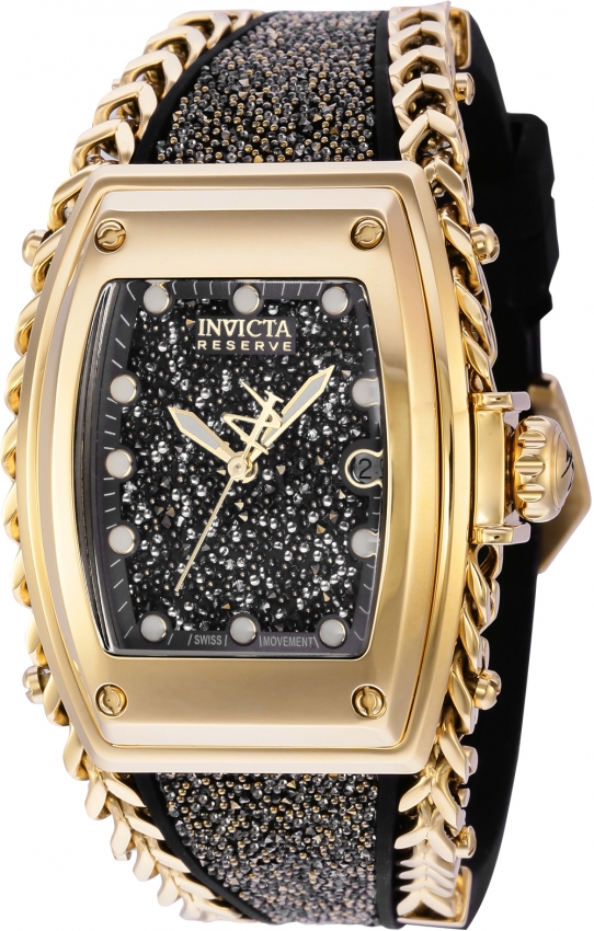 Invicta Reserve Gladiator 36028 Swiss Quartz Women’s Watch New Black Gold INVICTA RESERVE GLADIATOR WOMEN main image 4