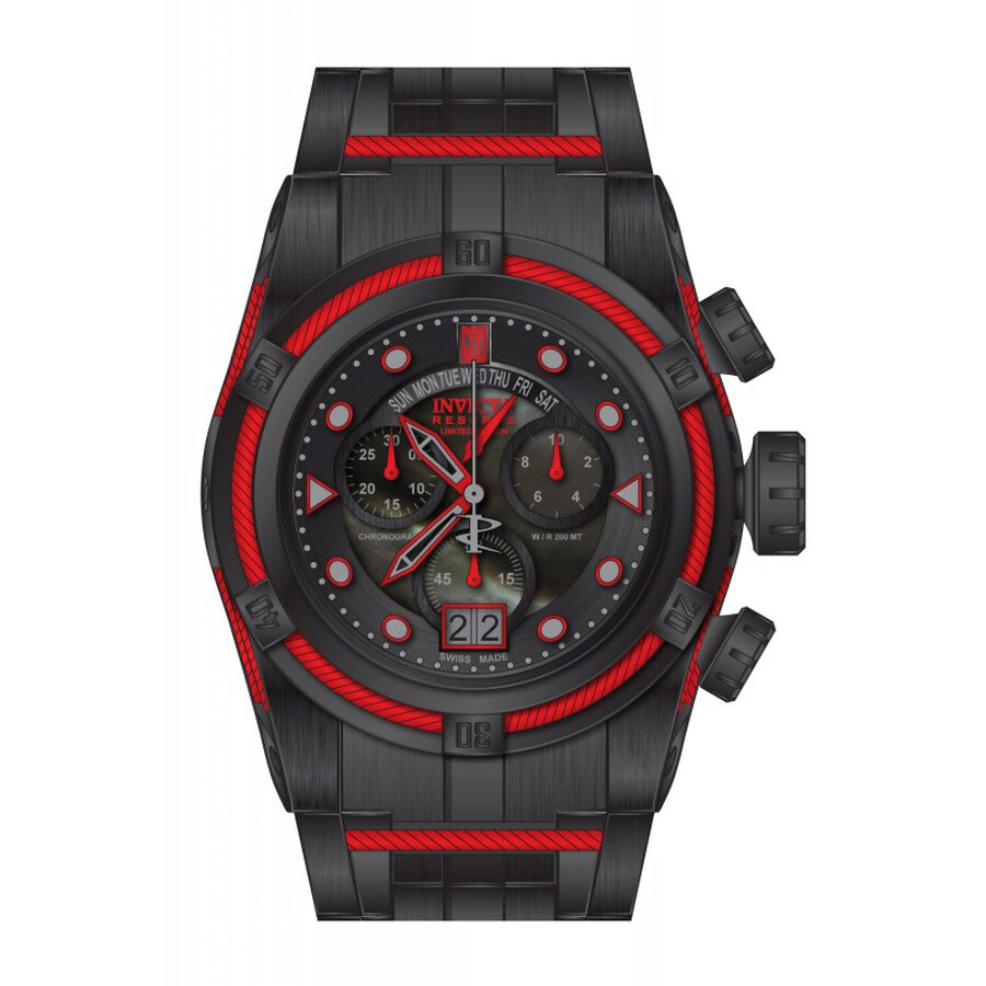 Invicta Jason Taylor Chronograph Black Dial Black Ion-plated Men's