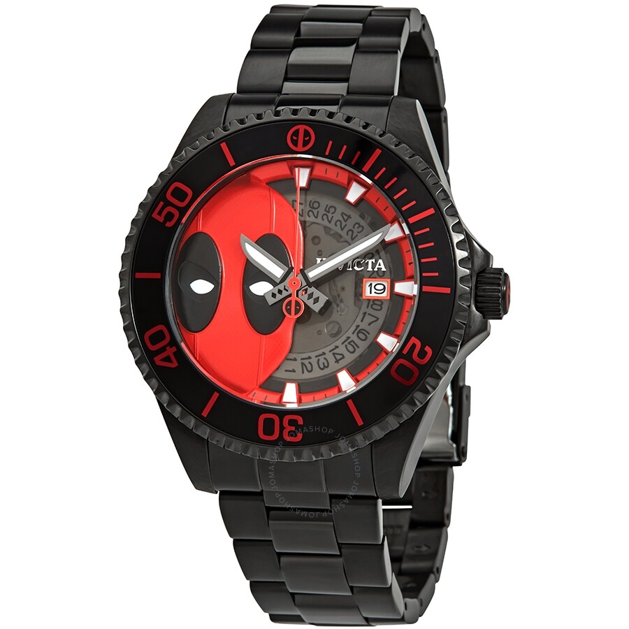 Invicta Marvel Deadpool Automatic Black Dial Men's Watch