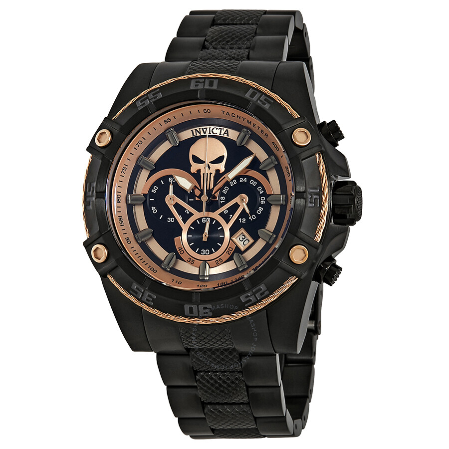 Invicta Marvel Punisher Chronograph Black Dial Men's Watch