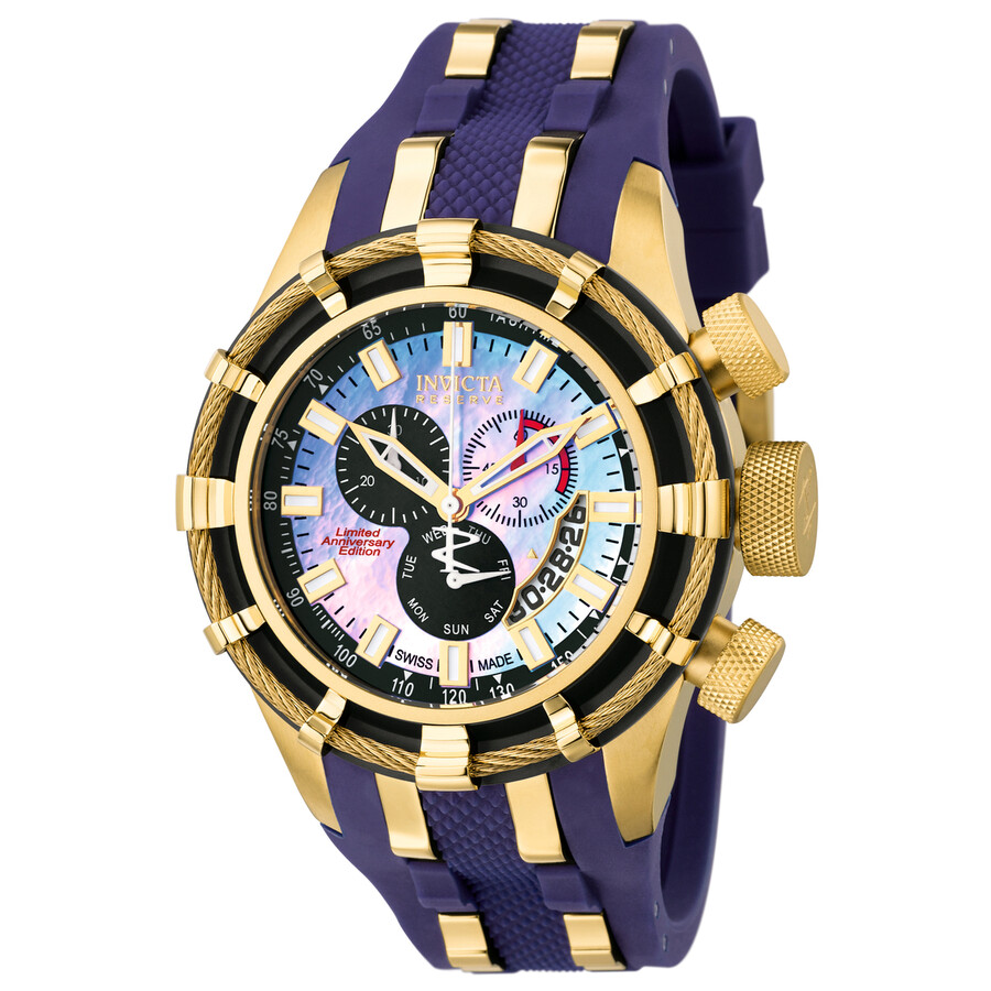 Invicta Men's Reserve Collection Chronograph 18k Gold-Plated
