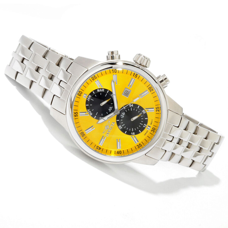 Invicta Men's Yellow Dial Quartz Chronograph Watch 0249 843836002493