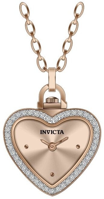 Invicta Mini Angel Quartz Crystal Rose Gold Dial Ladies 