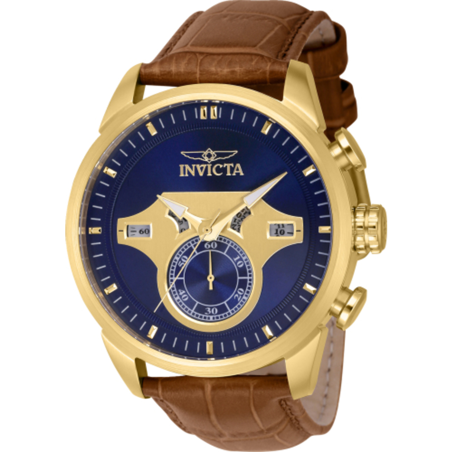 Invicta Objet D Art Chronograph GMT Quartz Blue Dial Men