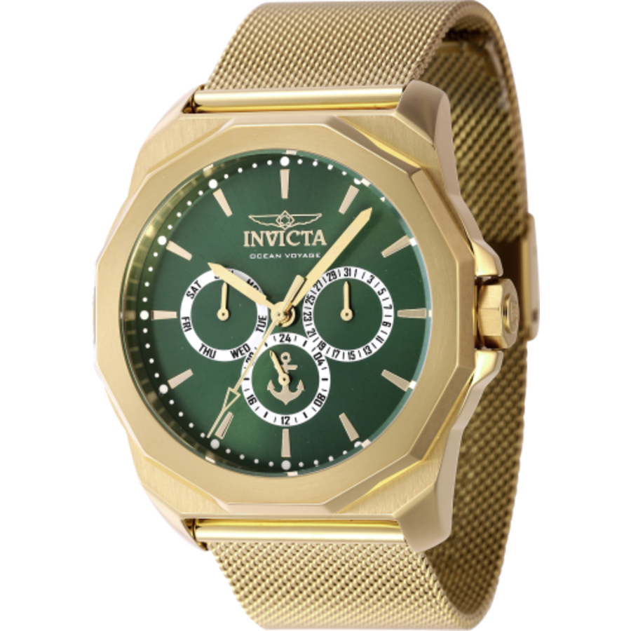 Invicta Ocean Voyage GMT Date Day Quartz Green Dial Unisex Watch