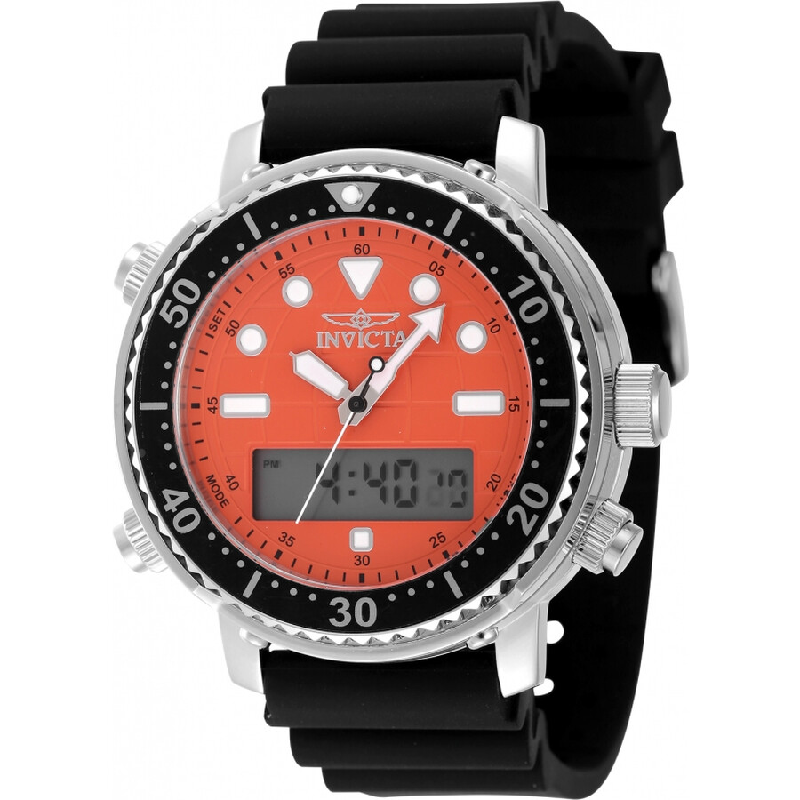 Invicta Pro Diver - 48368 - Montre Homme - Étanche - Analogique - Mouvement Quartz - Acier Inoxydable - Cadran Orange - 46 Mm