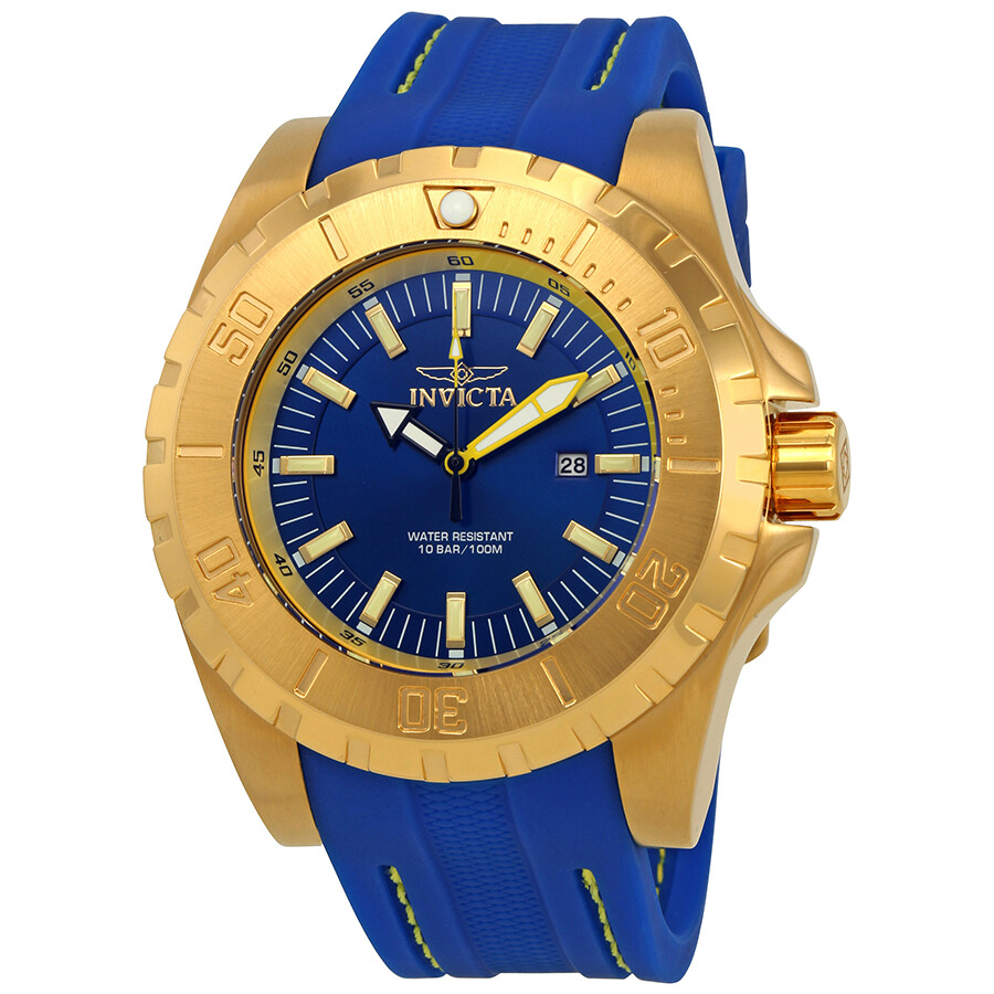 invicta blue strap watch