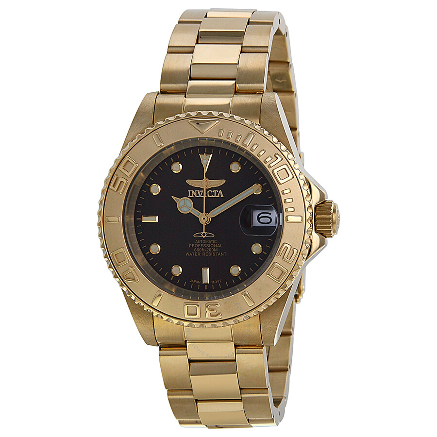 Invicta Pro Diver Brown Dial Gold Ion-plated Men's Watch 15847