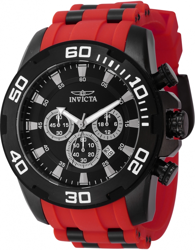 Invicta Pro Diver SCUBA Chronograph GMT Quartz Black Dial Men's Watch 44546