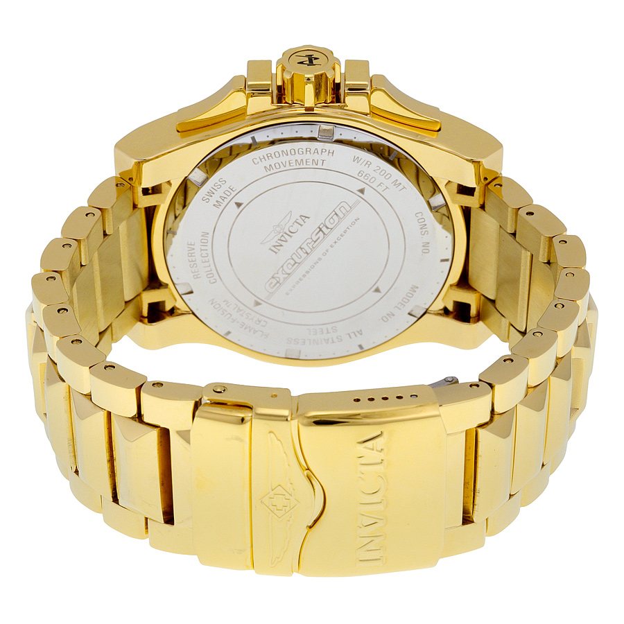 Invicta Reserve Collection Chronograph 18k Gold-Plated Men's Watch 6257 ...