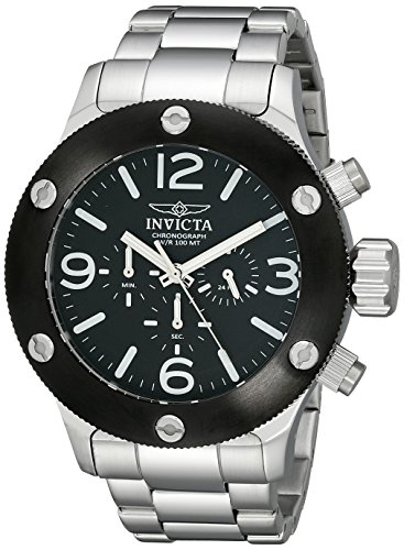 Invicta Russian Diver Chronograph Black Dial Stainless Steel Men's