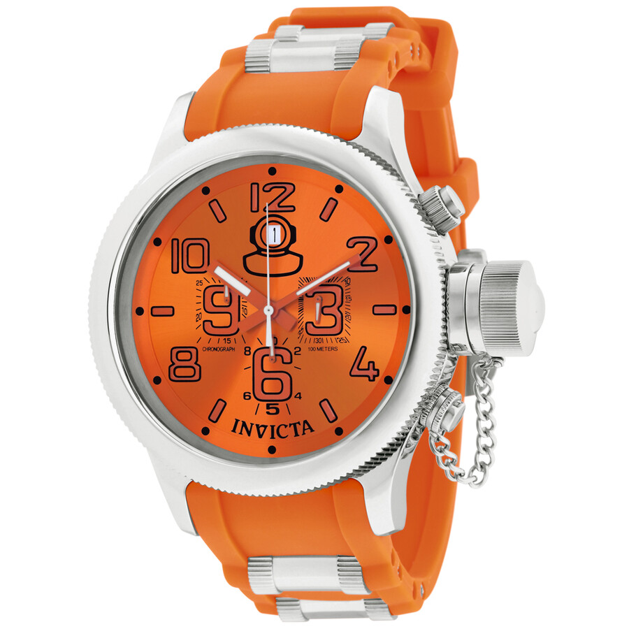 Invicta Russian Diver Chronograph Orange Dial Orange Rubber Men's Watch 1346 - Russian Diver 