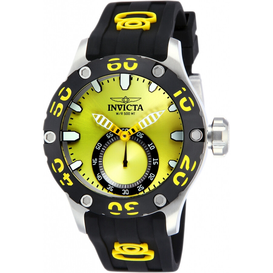 invicta yellow face watch