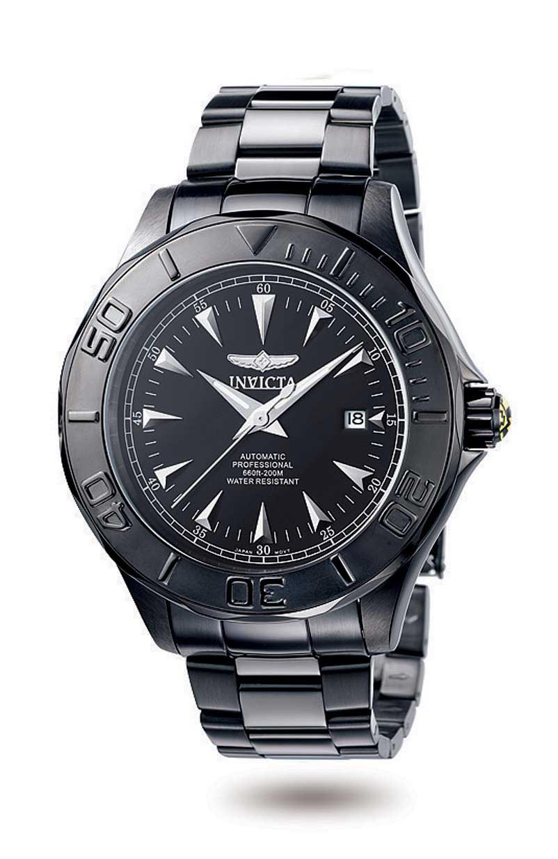 Invicta Signature Black Dial Black Ion-plated Men's Watch 7114
