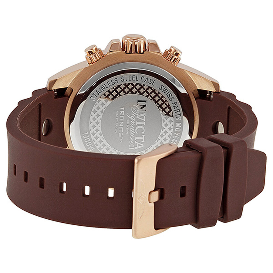 Invicta Signature II Brown Dial Rose Goldtone Stainless Steel Men's