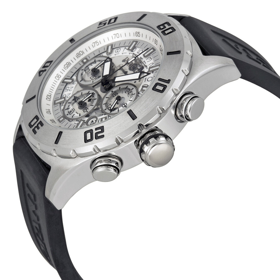 Invicta Signature II Chronograph Silver Dial Black Rubber Strap Men's