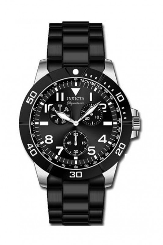 Invicta Signature II Multi-Function Black Dial Black Ion  display picture 3
