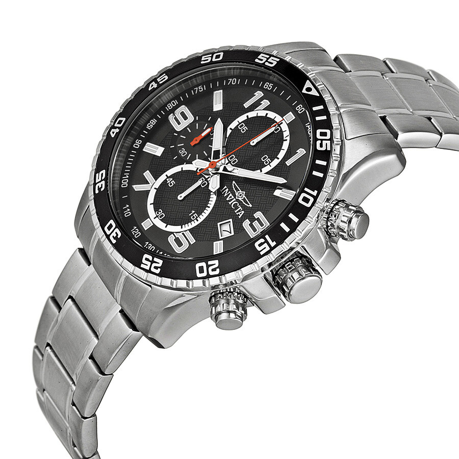 Invicta Specialty Chronograph Black Dial Stainless Steel Men's Watch