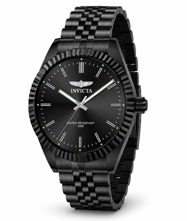 Invicta Specialty Serrate Quartz Black Dial Men's Watch 79018