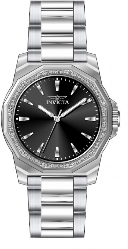 Invicta Speedway Quartz Crystal Black Dial Ladies Watch 49111