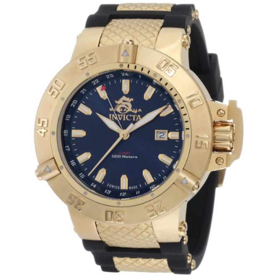 Invicta Subaqua Blue Dial Black Leather Men's Watch 1150
