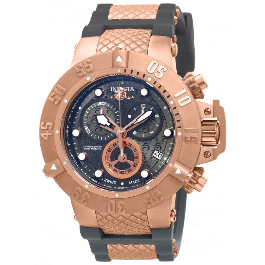 Invicta Subaqua Chronograph Gunmetal Dial Grey Polyurethane