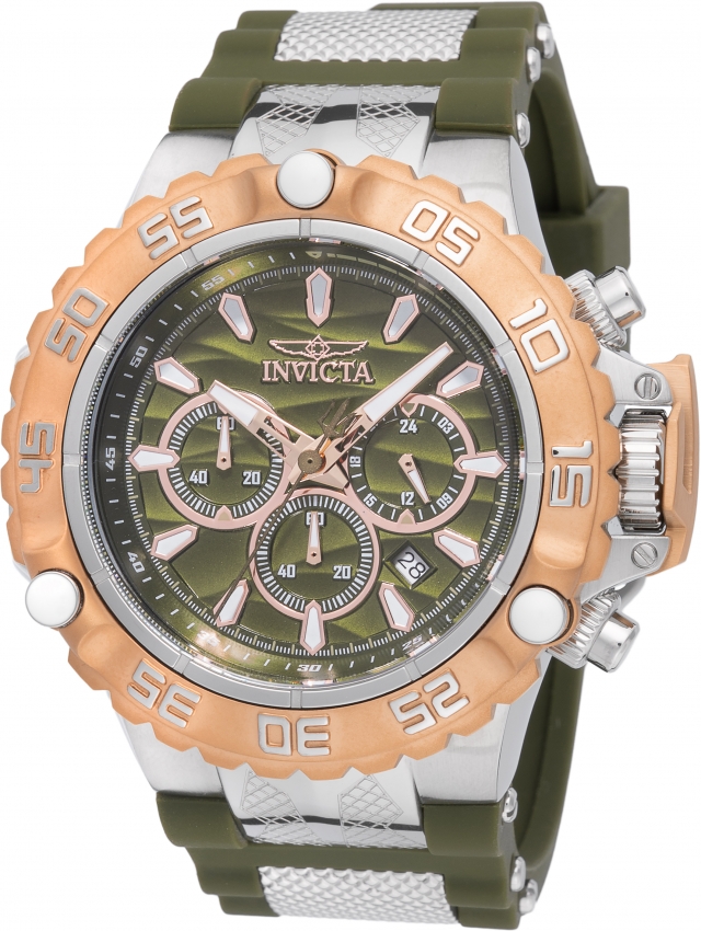 Invicta Subaqua GMT Chronograph Olive Green and Rose Gold Dial