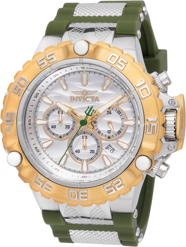 Invicta Subaqua Poseidon Chronograph GMT Quartz Silver Dial Men's Watch 48554