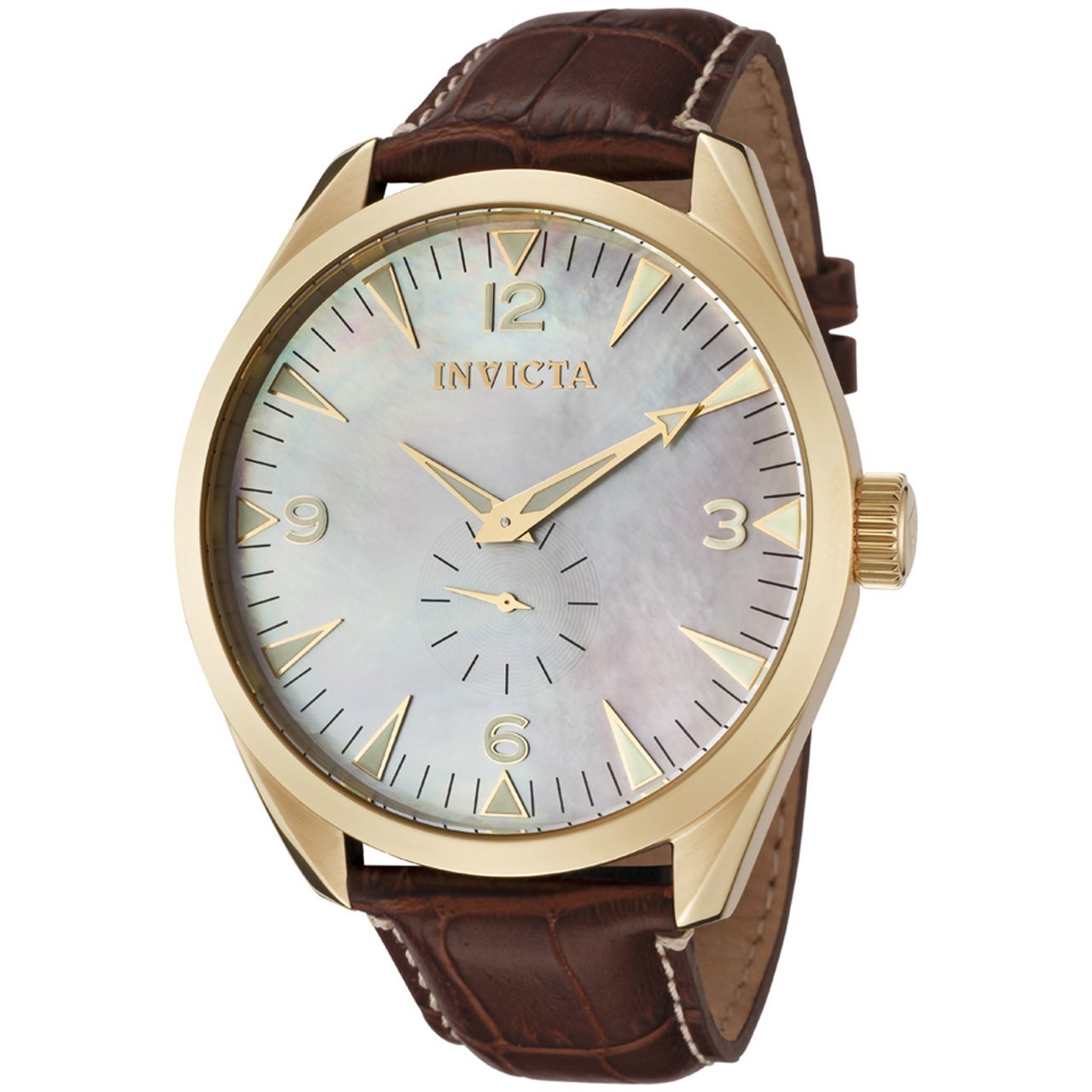 Invicta Vintage Mother Of Pearl Dial 18k Gold-plated Stainless