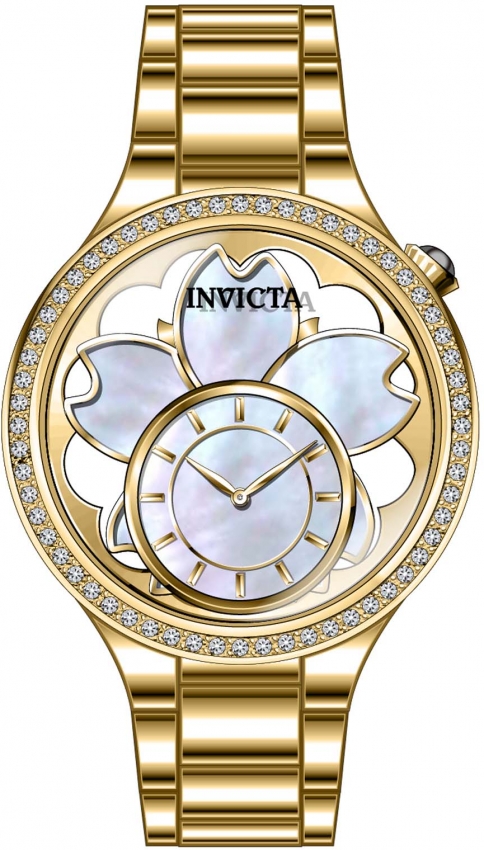 Invicta Wildflower Gold and White Dial Ladies Watch 46754