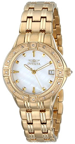 Silver & Gold Tone Mother of Pearl Invicta Wildflower Collection Watch s-l400.jpg main image 4