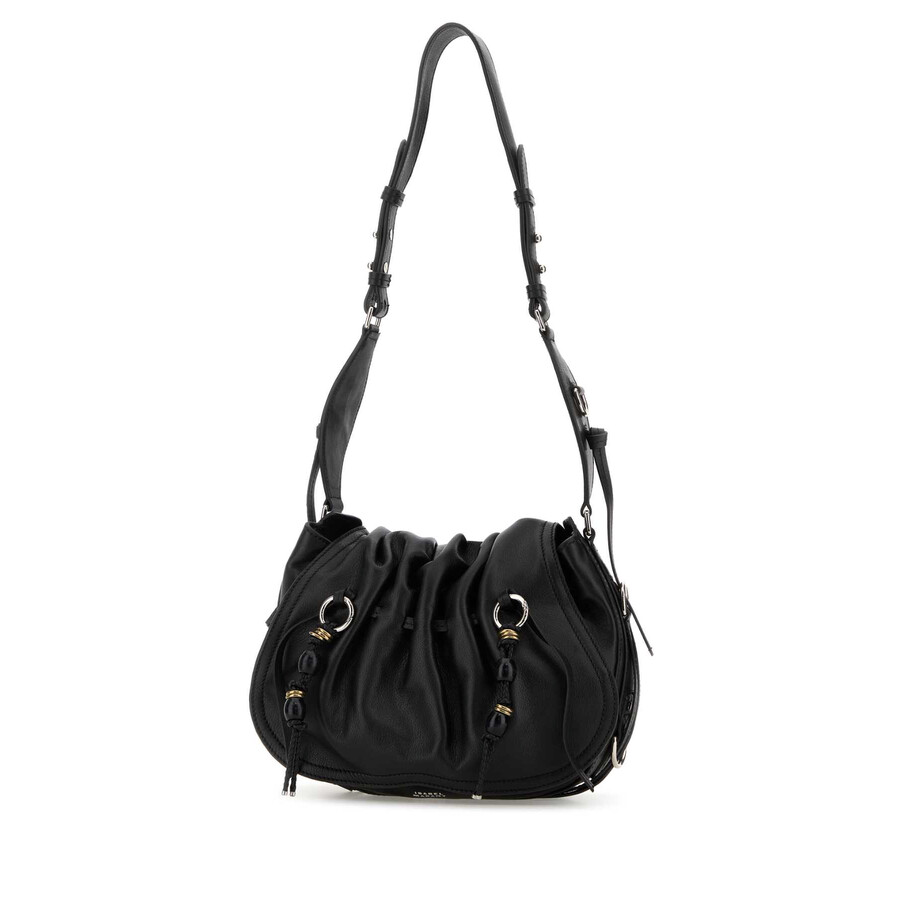 Isabel Marant Black Leather Bolton Shoulder Bag