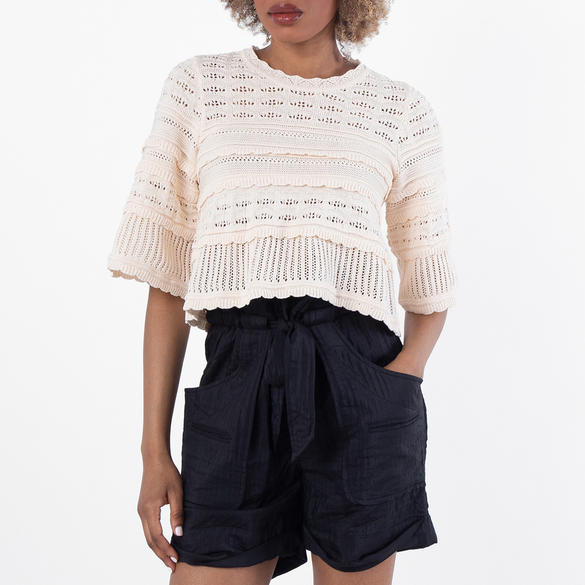 Isabel Marant Etoile Azelia Openwork Knit Sweater, Brand Size 36