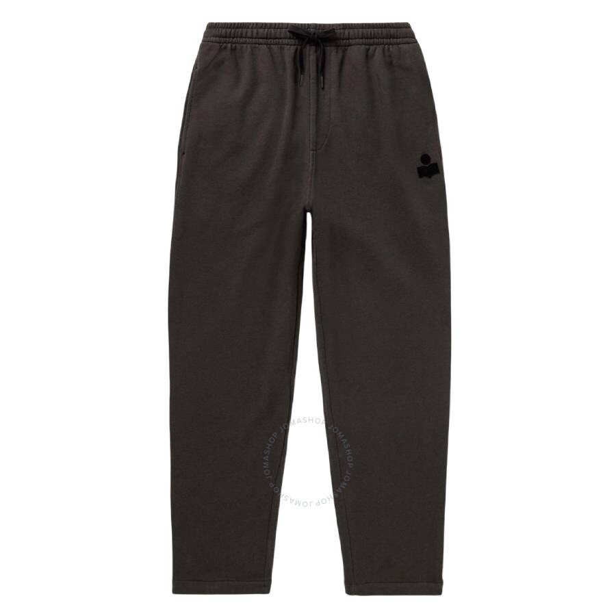 Isabel Marant Faded Black Mailesco Logo-flocked Sweatpants In Black