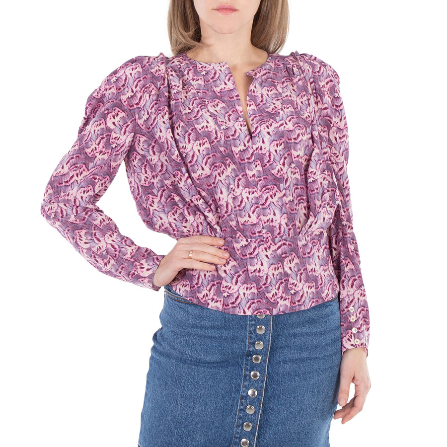 Ladies Pink Zarga Chiffon Fabric Blouse