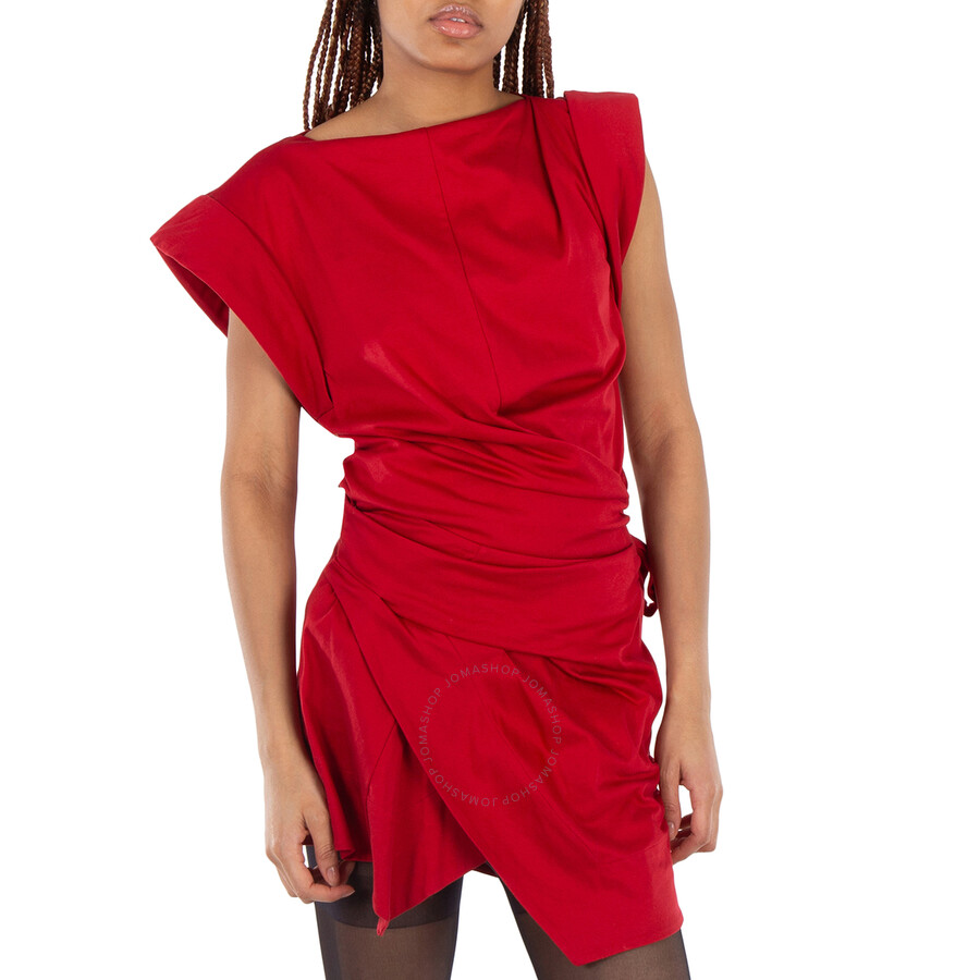 Isabel Marant PP0200FAB2C02MOSKAN23NL 関税送料込 Isabel Marant Ladies Red Maisan Draped Cotton T-Shirt, Size