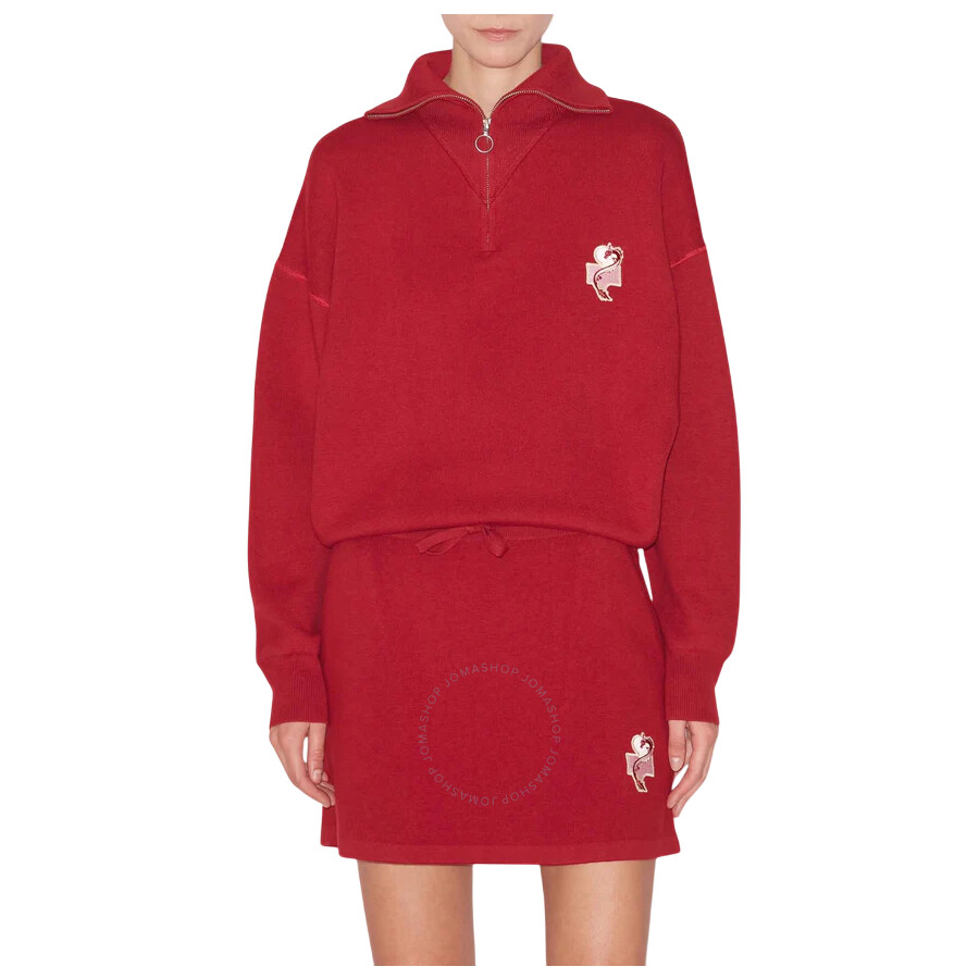 Isabel Marant Logo Print Cotton Sweater In Red