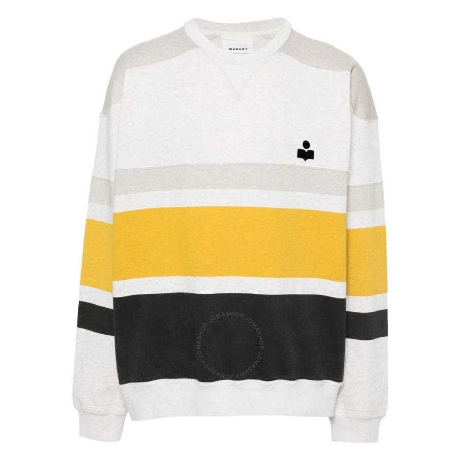 Isabel Marant Meyoan Oversize Stripe Crewneck Sweatshirt In Beige