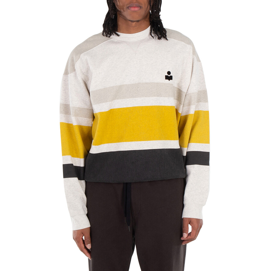 Men's Beige Meyoan Striped Crewneck Sweatshirt