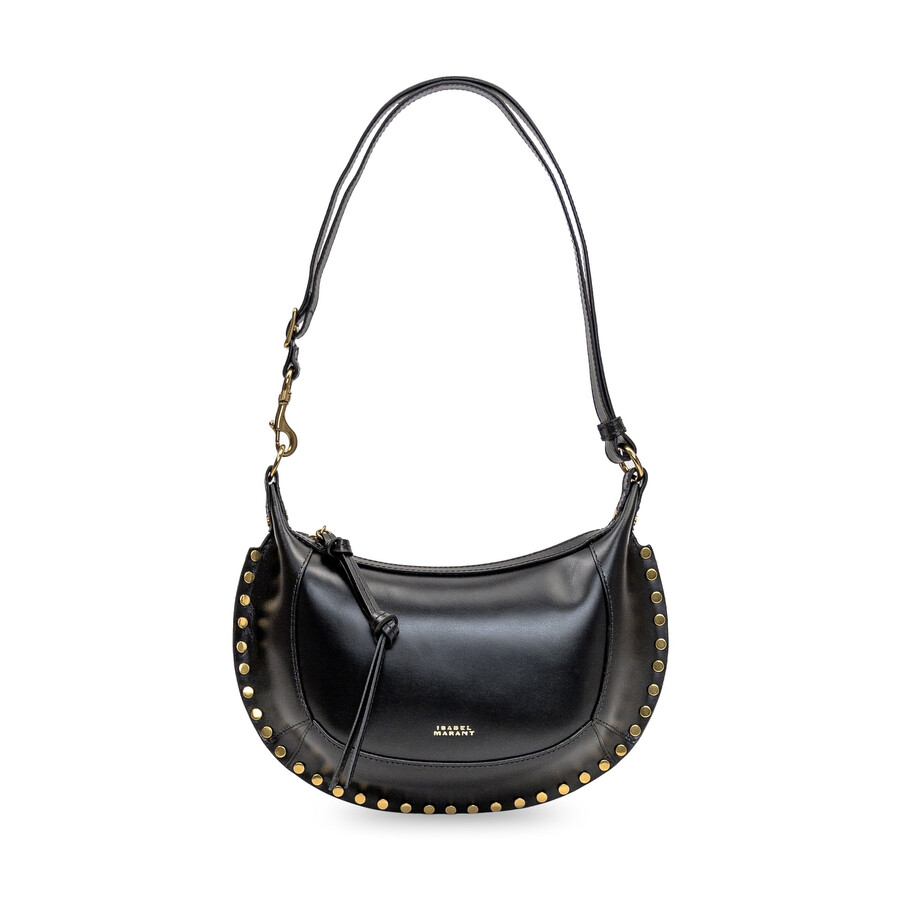 Isabel Marant Marant Oskan Moon Shoulder Bag With Studs In Black