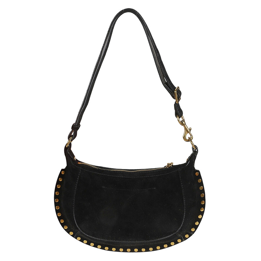 Isabel Marant Crescent-shaped Calfskin Leather Shoulder Bag In Black