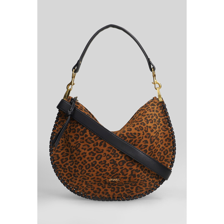 Isabel Marant Oskan Soft Zip Shoulder Bag In Animalier Leather In Multi